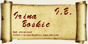Irina Boškić vizit kartica